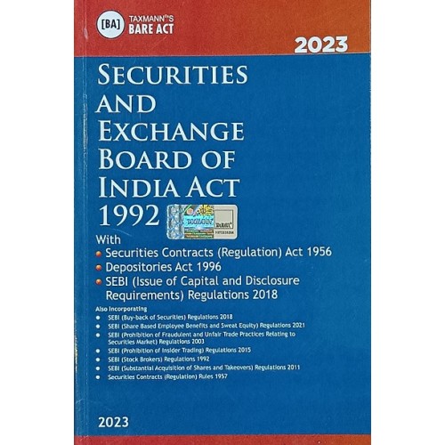 Taxmann's Securities and Exchange Board of India Act 1992 [SEBI] Bare Act 2023